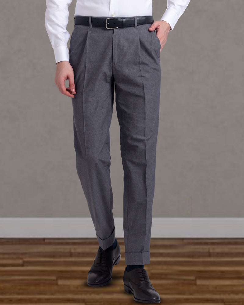 Pleated Vitale Barberis Canonico Grey Dress Pant