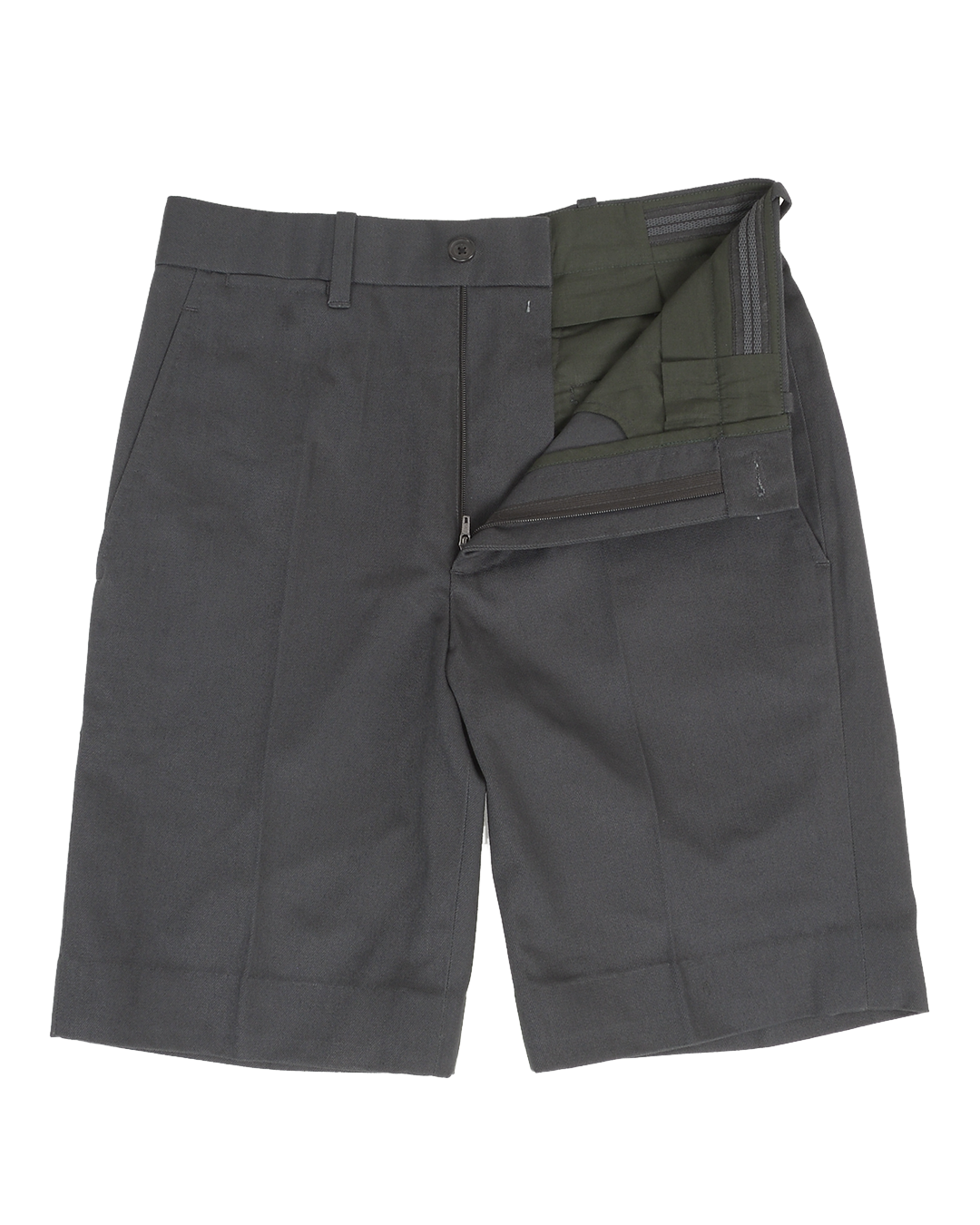 Dark Charcoal Grey Twill Shorts