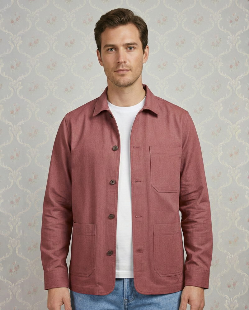Fresco Cotton Raspberry Shirt Jacket