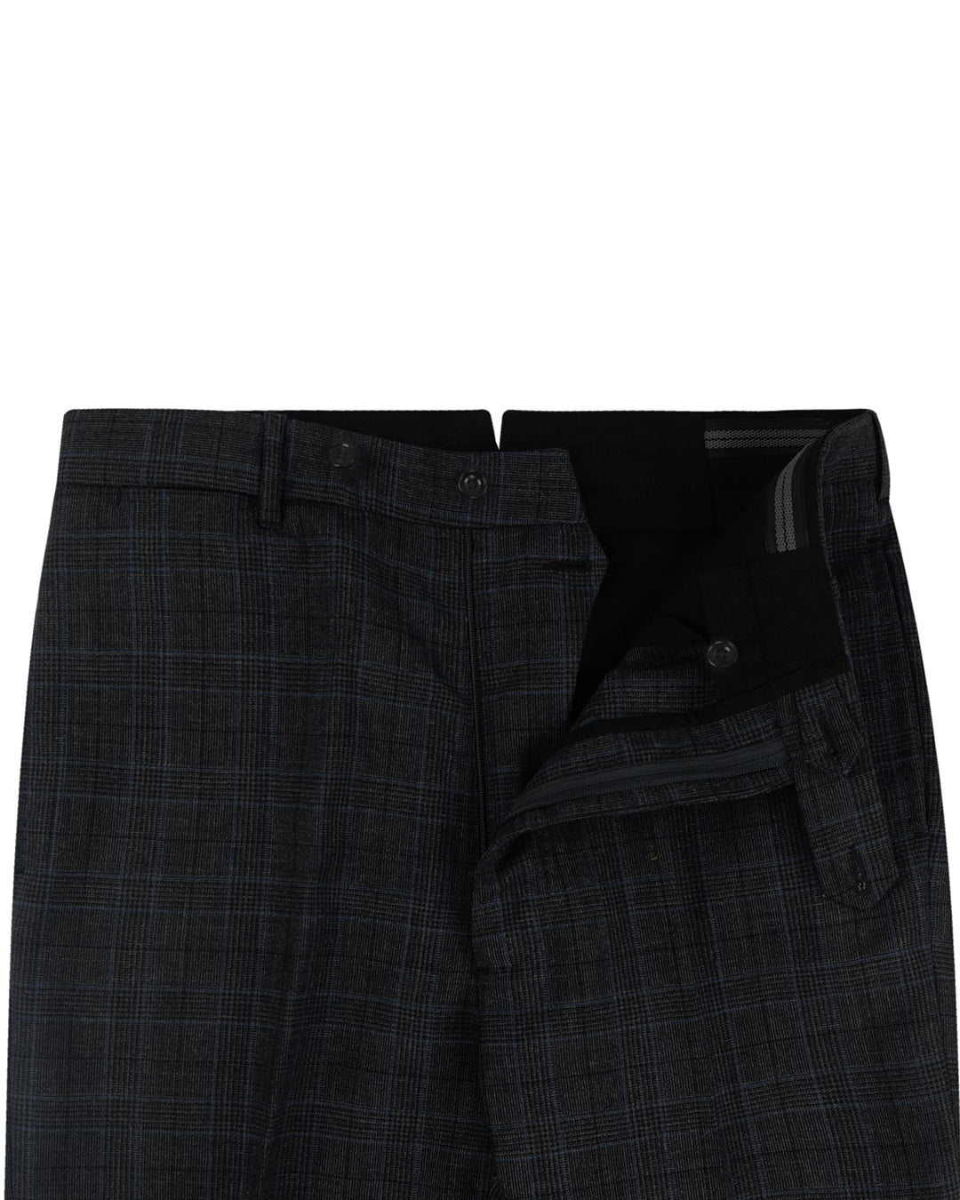 Minnis Fresco III Pants: Grey Blue Prince of Wales Checks