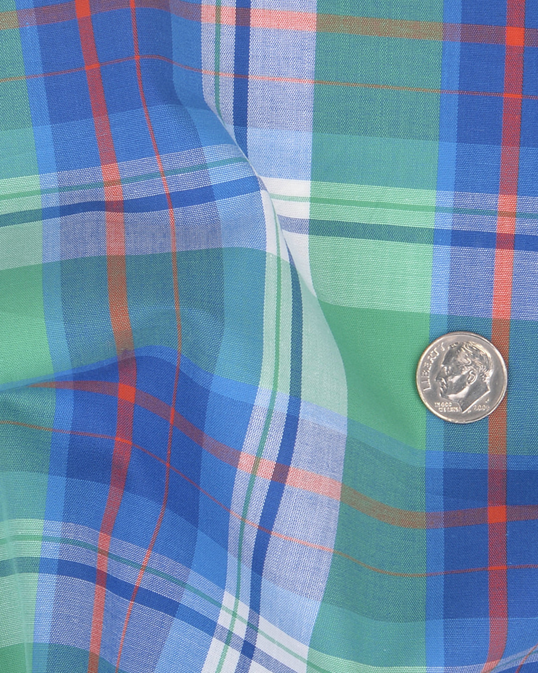 Green Blue Orange Madras Checks