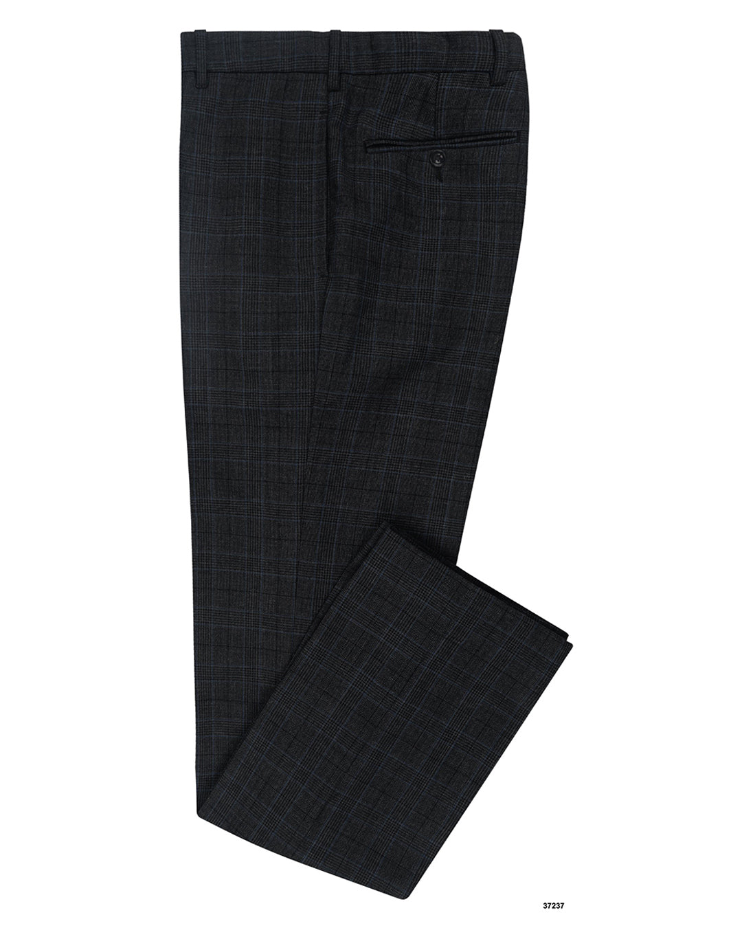 Minnis Fresco III Pants: Grey Blue Prince of Wales Checks
