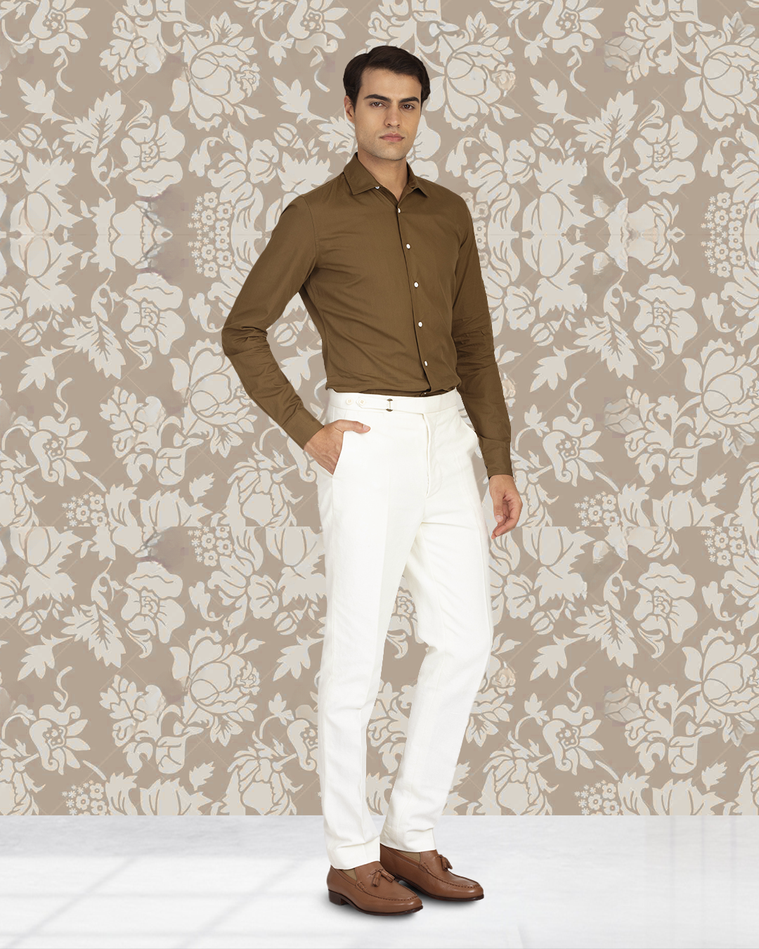 Linen Cotton Canvas: Cream Pant