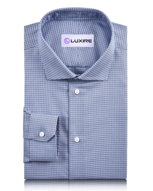 Blue White Micro Houndstooth Shirt