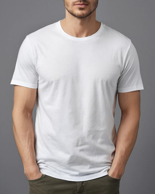 EZS Aria White Crewneck T-Shirt