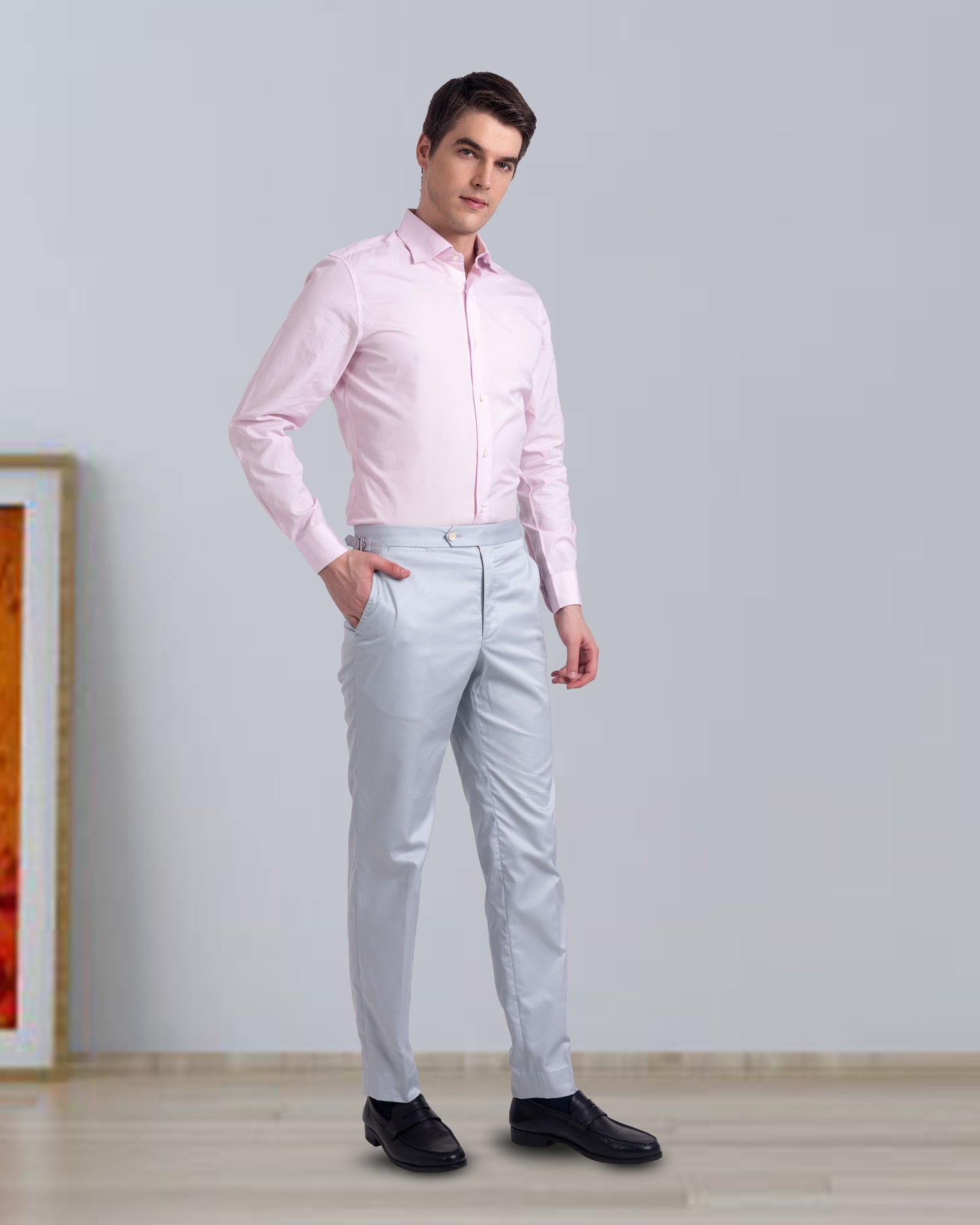 Pale Baby Pink Plain Light Poplin Shirt