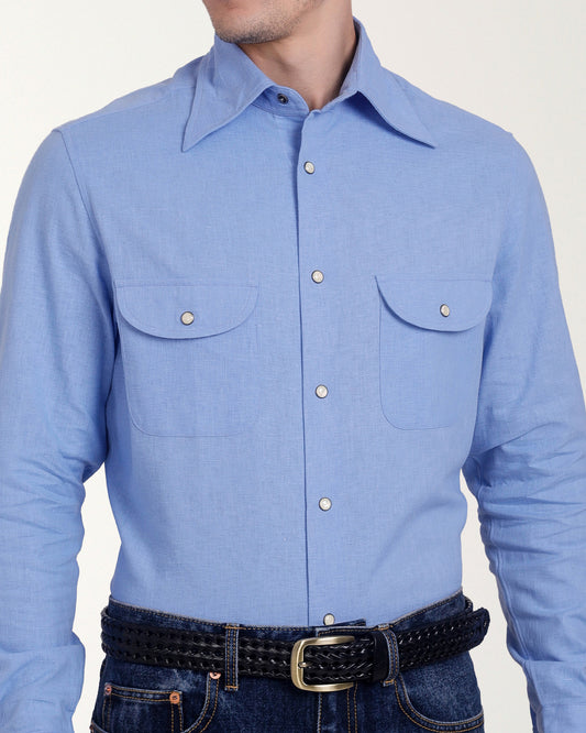 Blue Fresco Madapolam Chambray Western Shirt