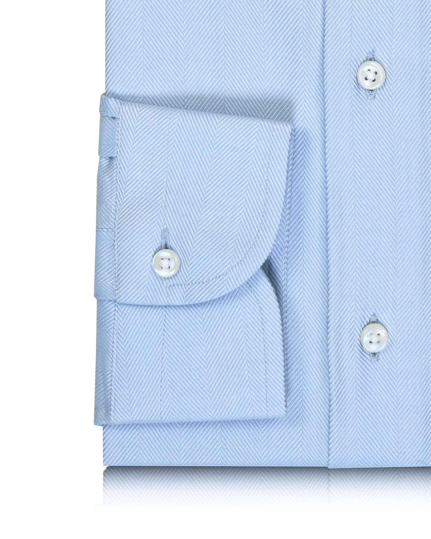 EZS Zegna Pale Blue Dress Herringbone Shirt