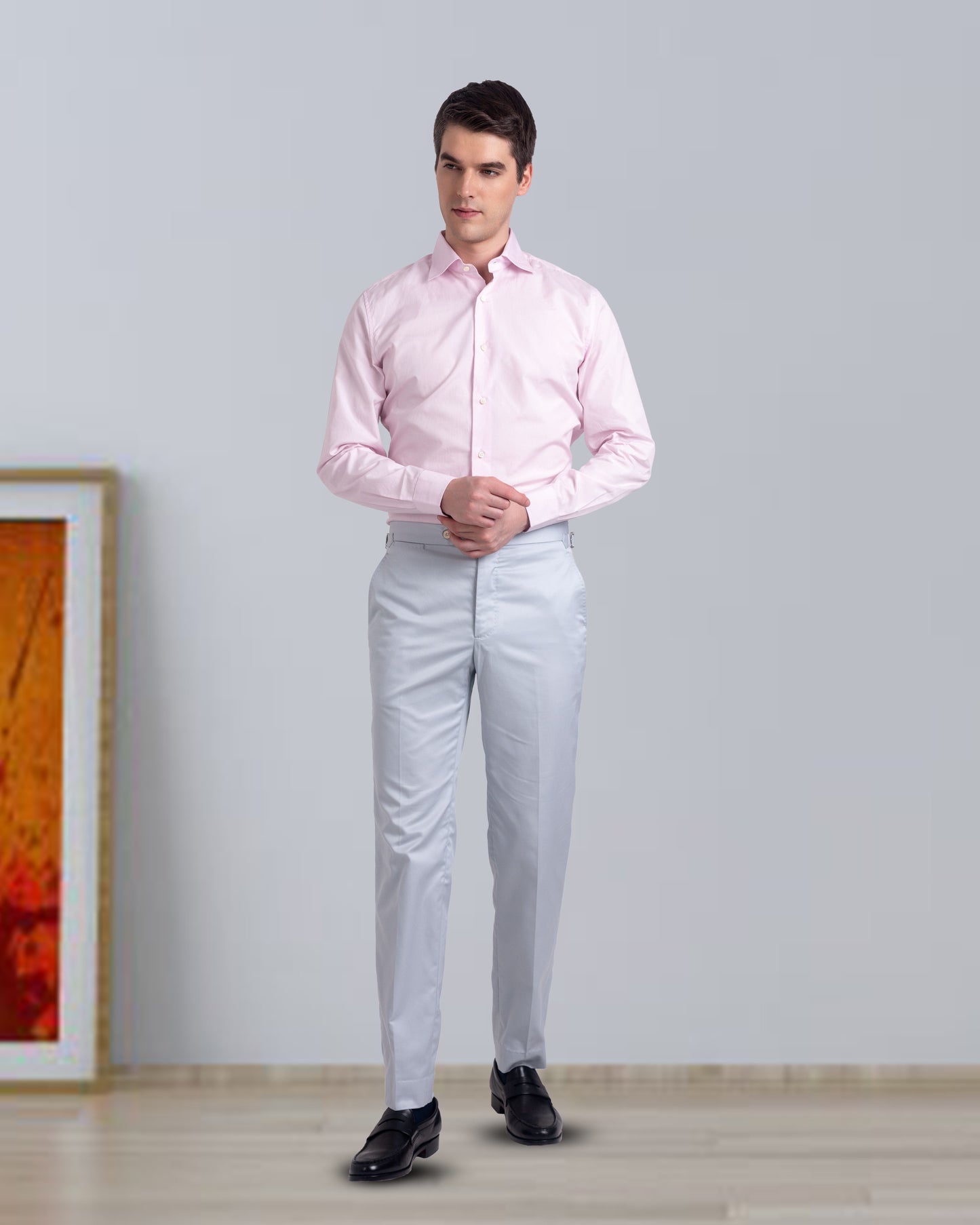 Pale Baby Pink Plain Light Poplin Shirt