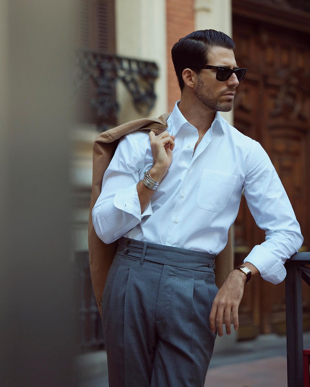 Monti White Self Stripes Business Shirt - 3