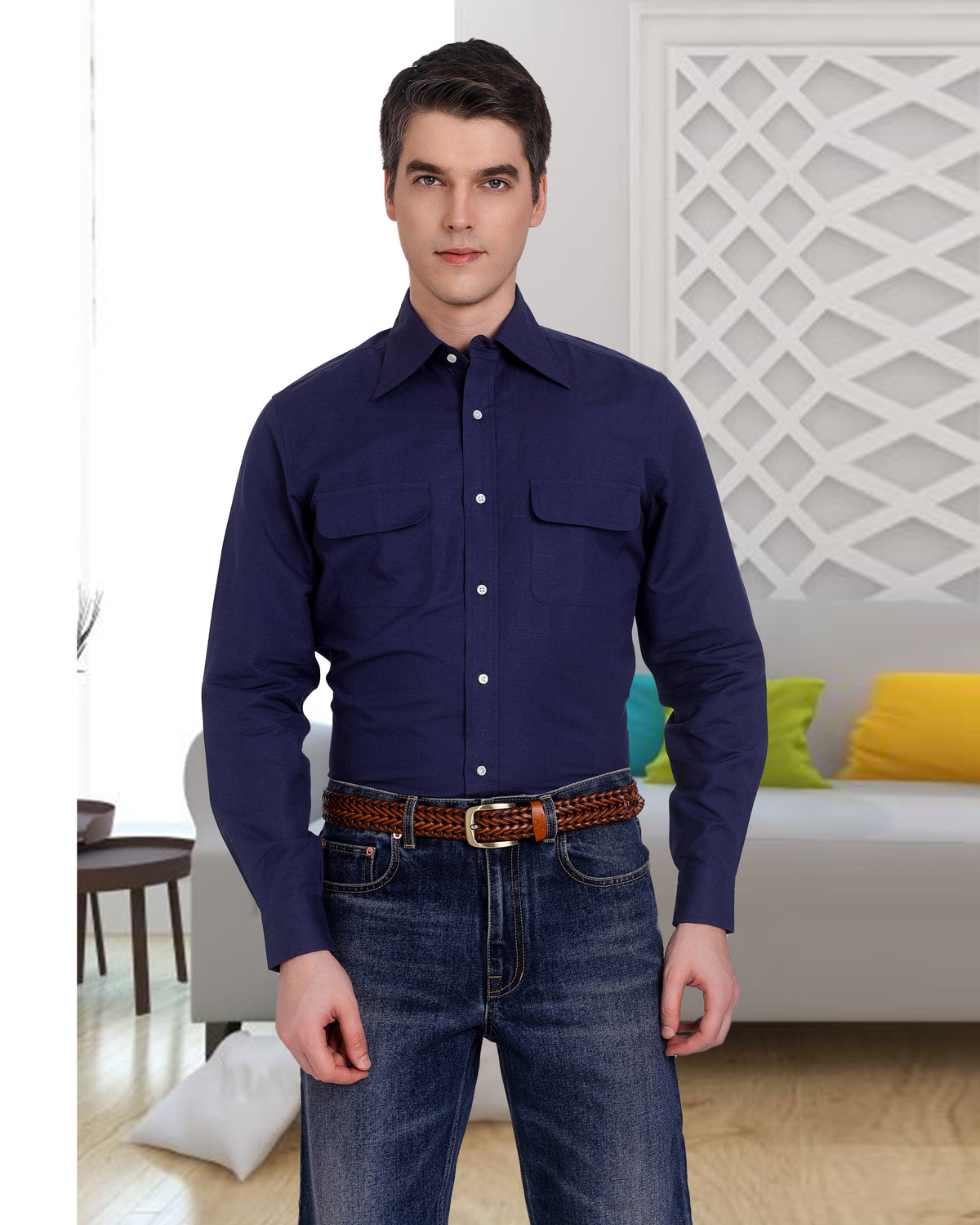Navy Chambray Shirt - 2