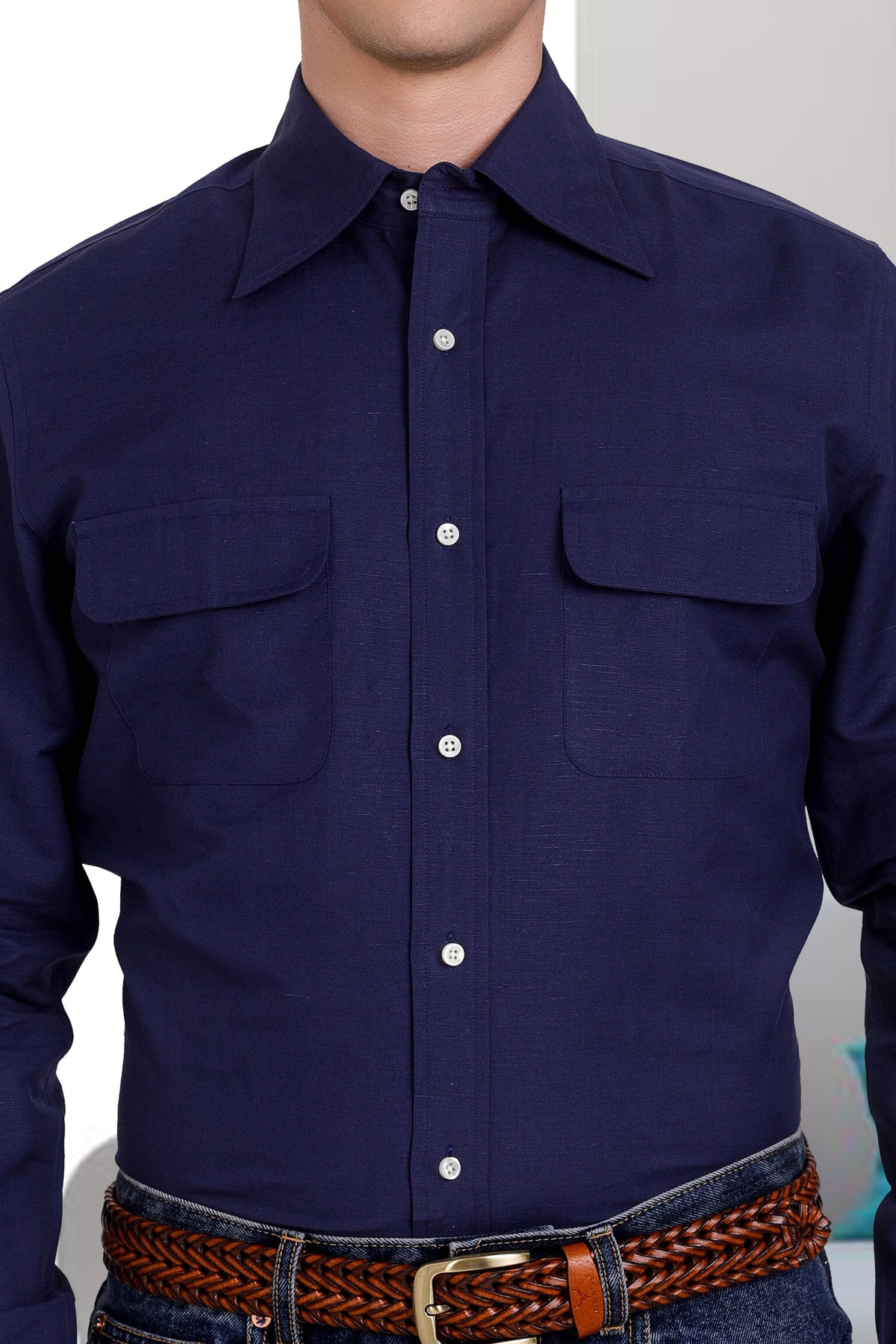 Navy Chambray Shirt - 4