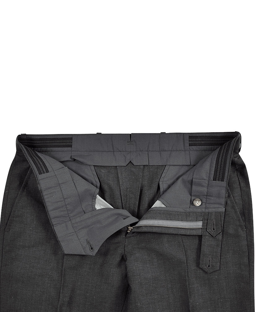 Vitale Barberis Canonico -  Dark Grey Wool Linen Dress Pant