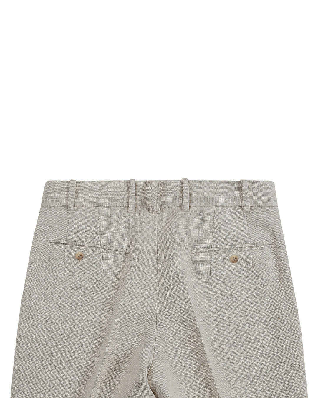 Linen Cotton Canvas: Jute Brown High Waisted Pant - 4