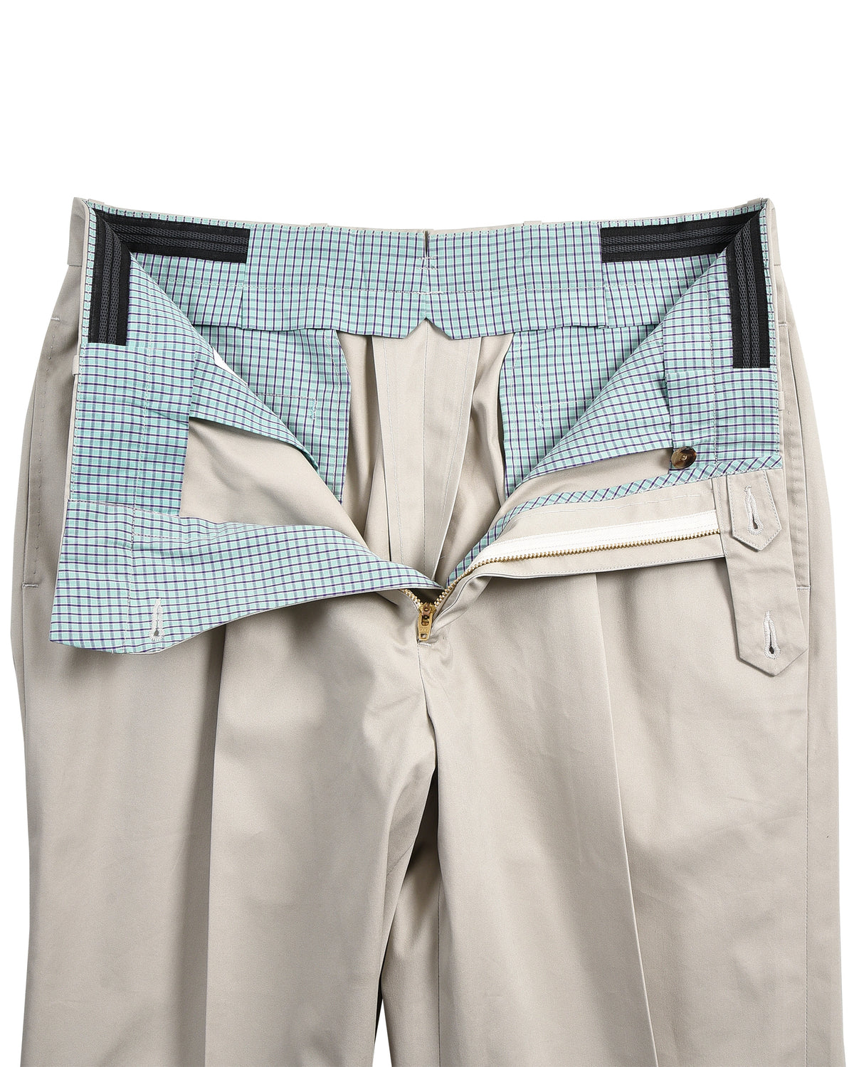 Pleated Light Khaki Cotton Dress Pant - 5