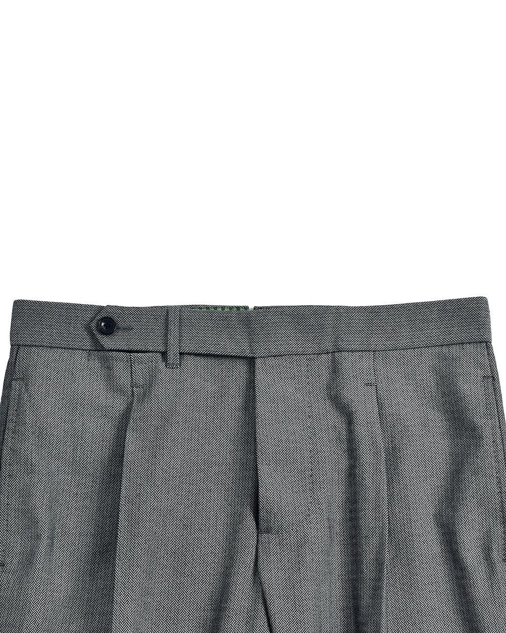 Grey Black Herringbone Pants - 3