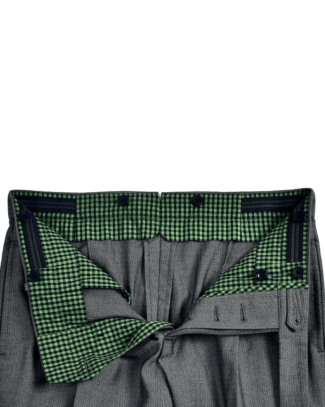 Grey Black Herringbone Pants - 5