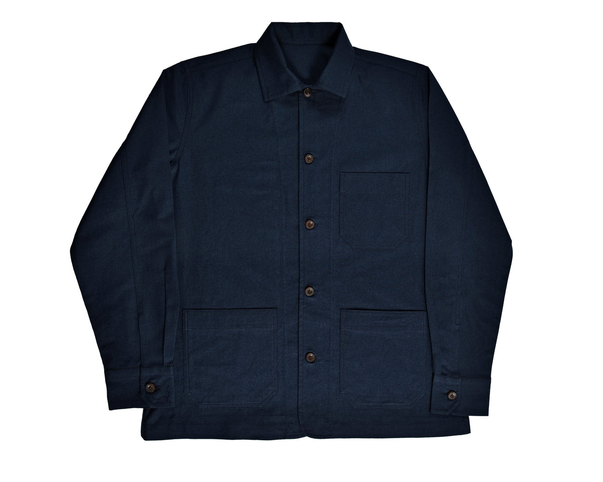 Fresco Cotton Ink Blue Shirt Jacket - 3