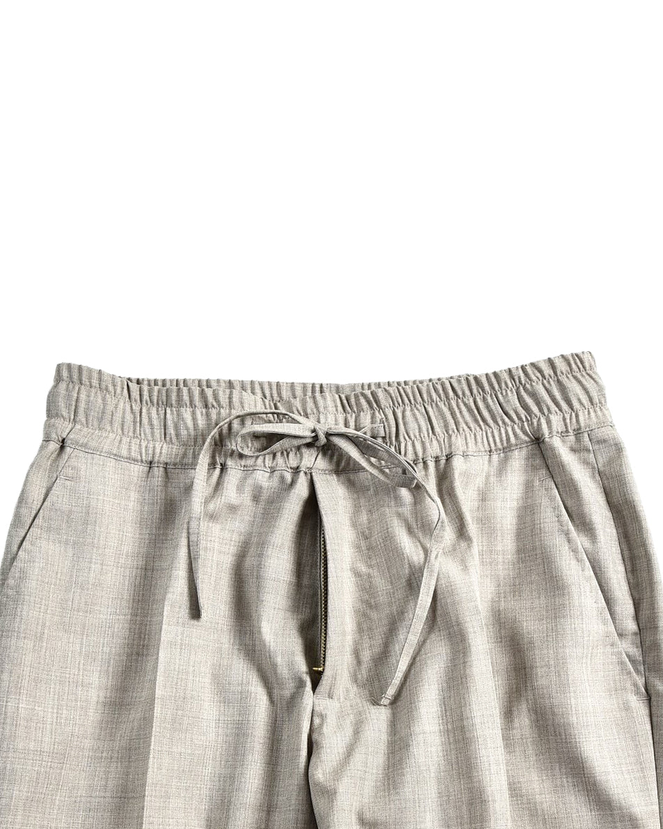 Drago Grey Fine Worsted Wool Drawstring Pants - 4