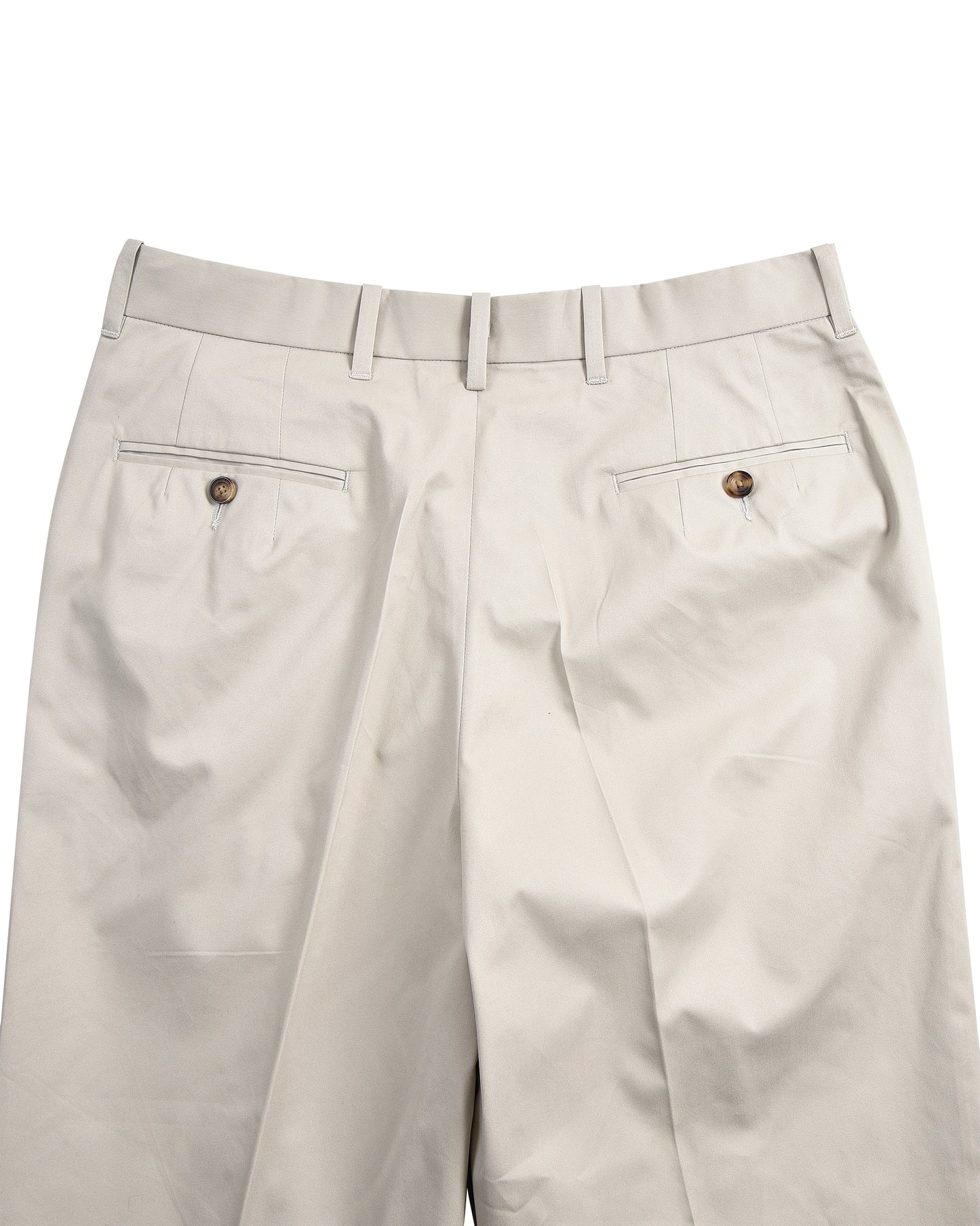 Pleated Light Khaki Cotton Dress Pant