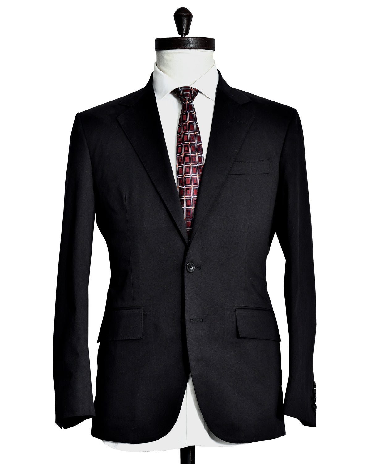 Black Cotton Single Breasted Jacket - 1