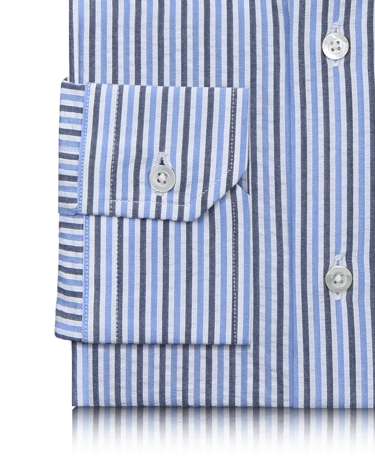 Dark Blue With Black Stripes On White Shirt - 3