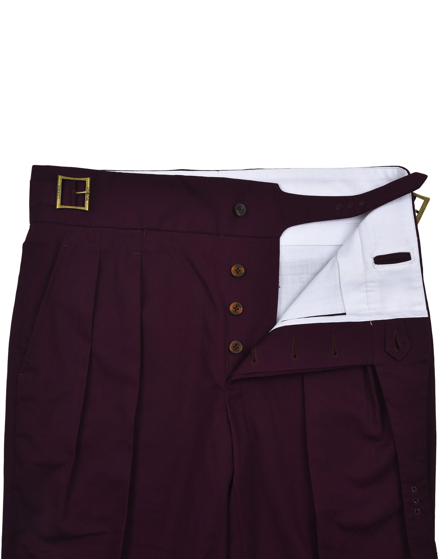 Gurkha Pants in Fresco Matt Wine Twill