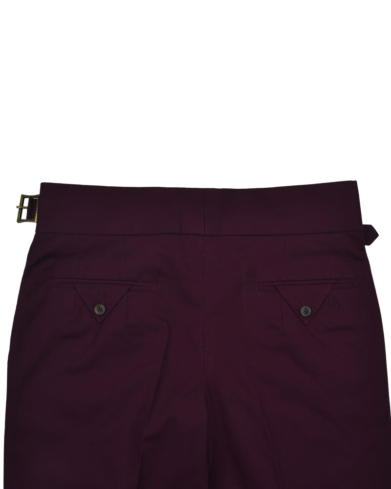 Gurkha Pants in Fresco Matt Wine Twill