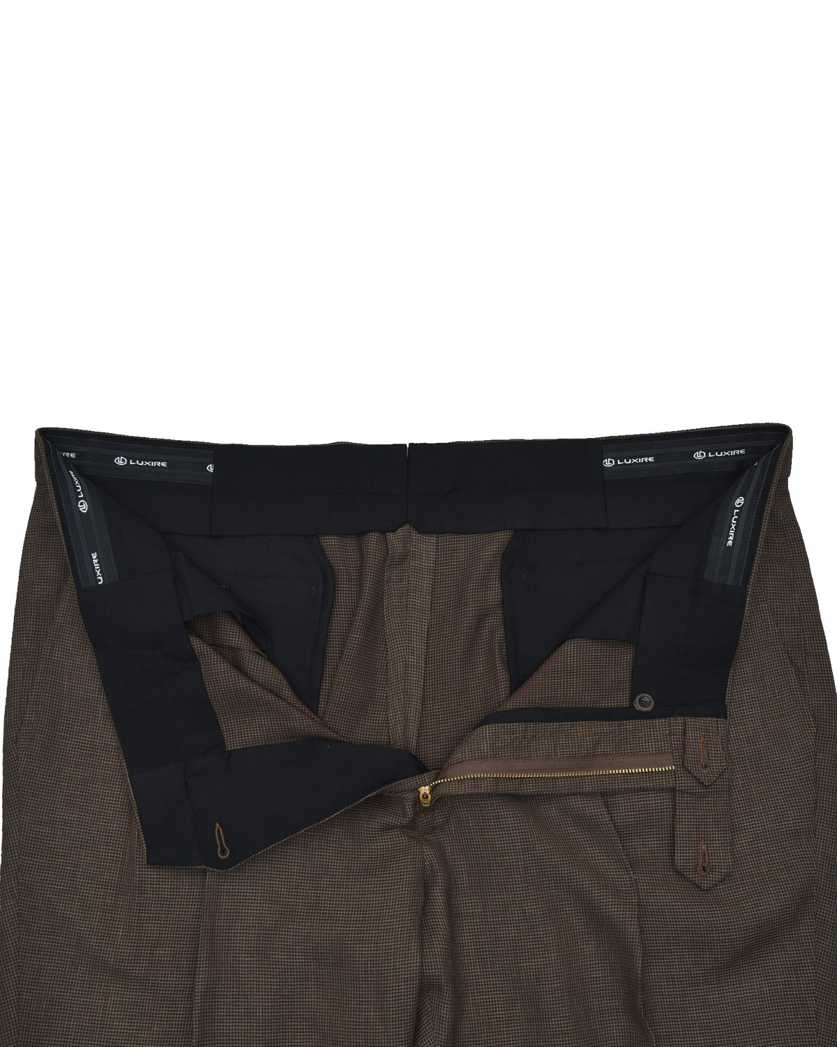Drapers Tobacco Brown Micro Houndstooth Pants - 5