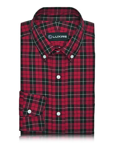 Red Black Tattersall Checks Shirt