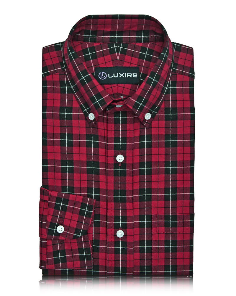 Red Black Tattersall Checks Shirt