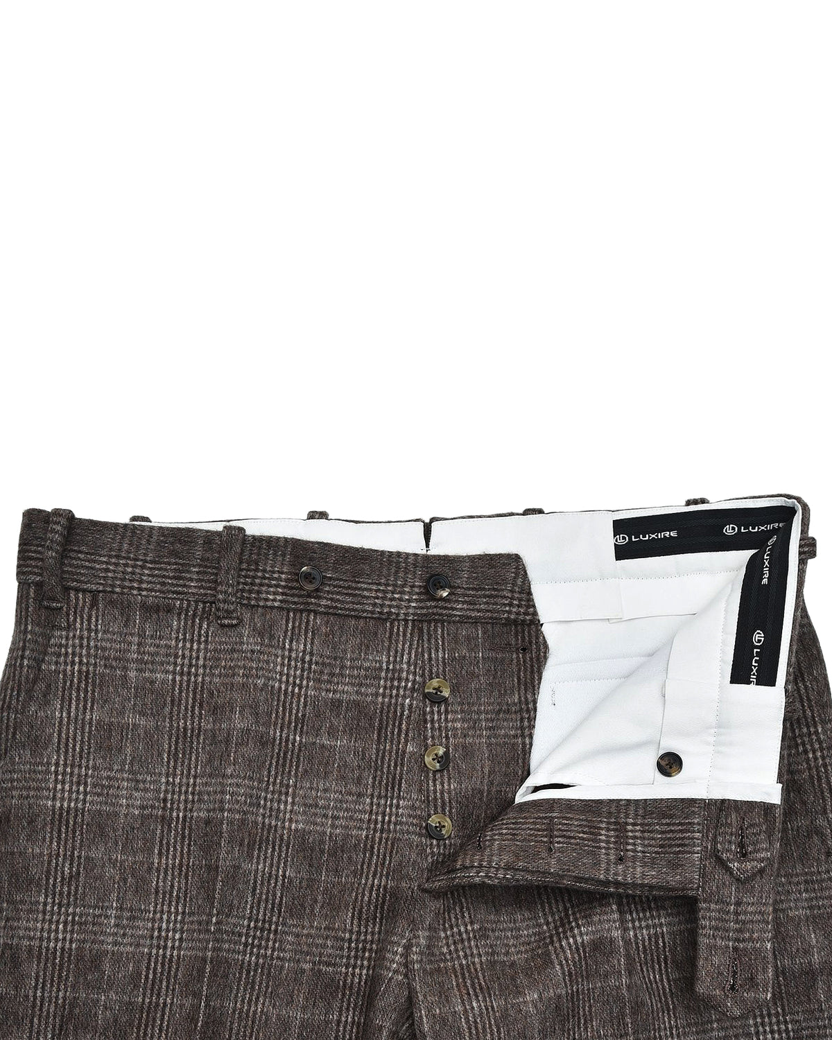 Loro Piana: Brown Glen Checks Cashmere - 4