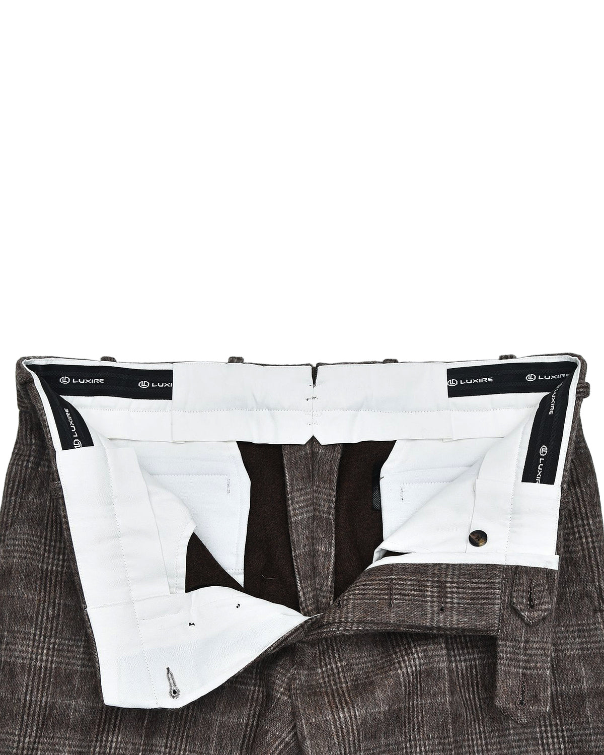 Loro Piana: Brown Glen Checks Cashmere - 5