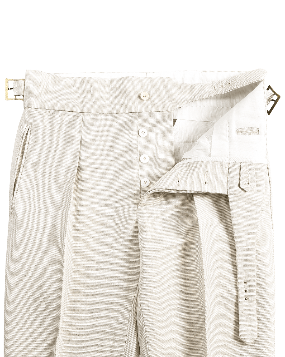 Gurkha Pants Linen Vintage Cream Birdseye - 6