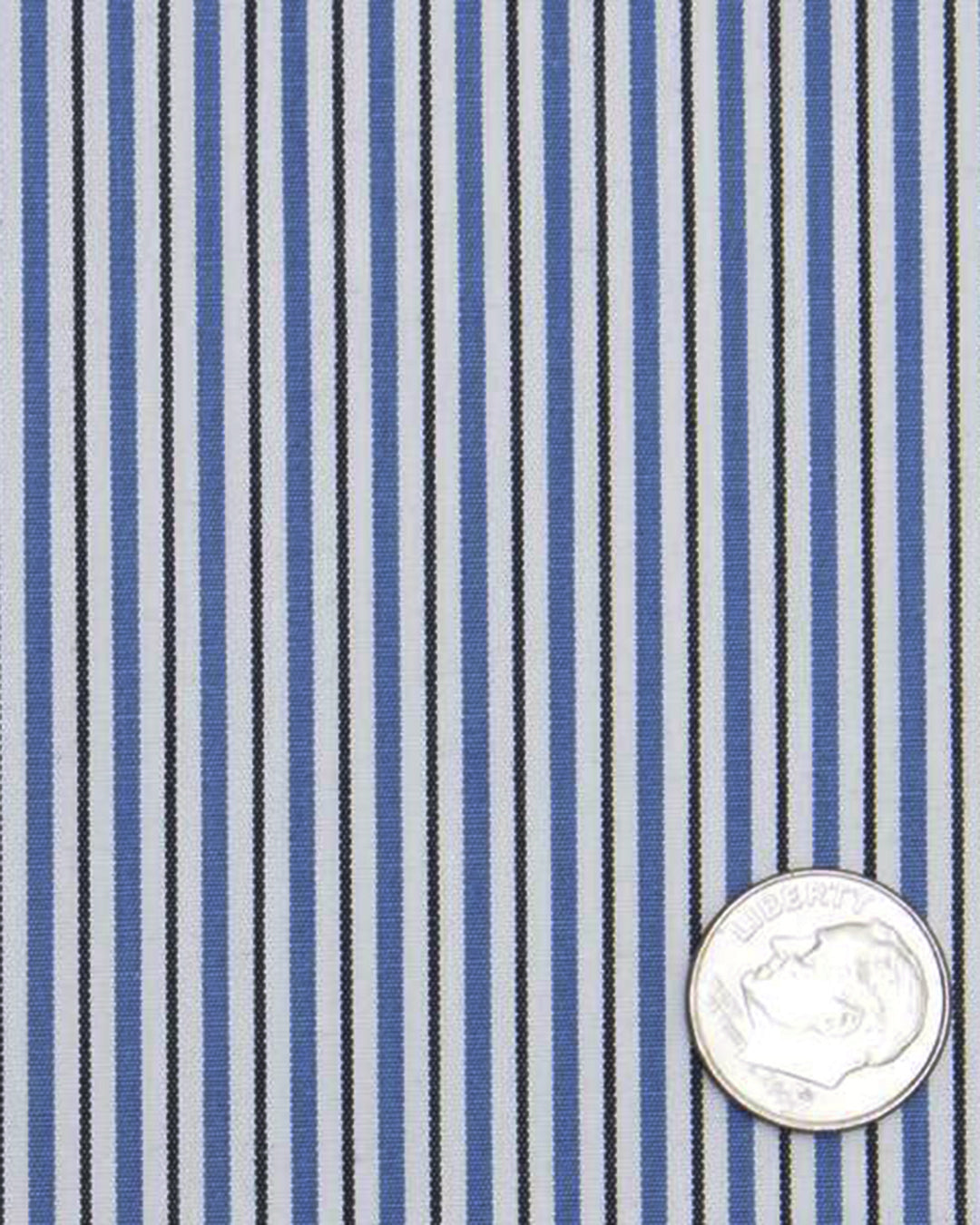 White Blue Black Alternate Pencil Stripes on White - 4