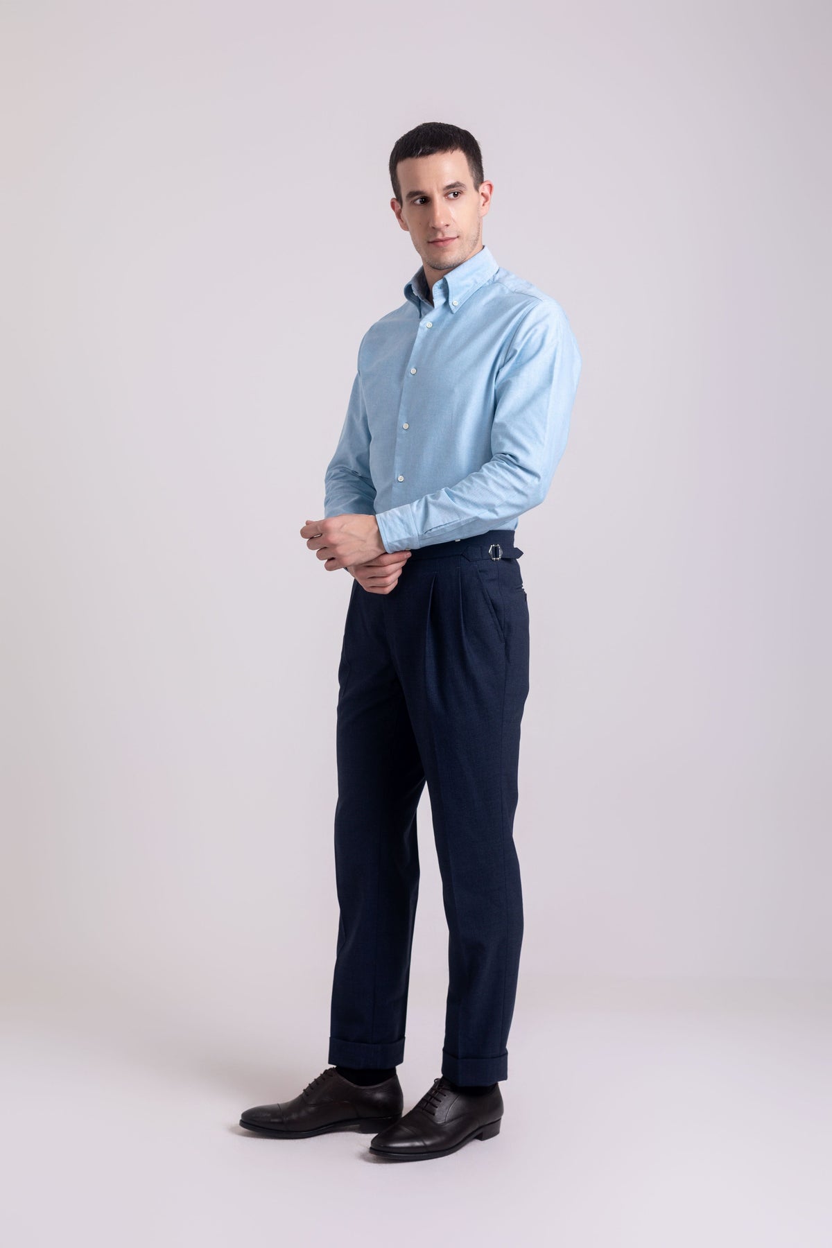 Classic Aqua Blue Oxford Shirt - 6