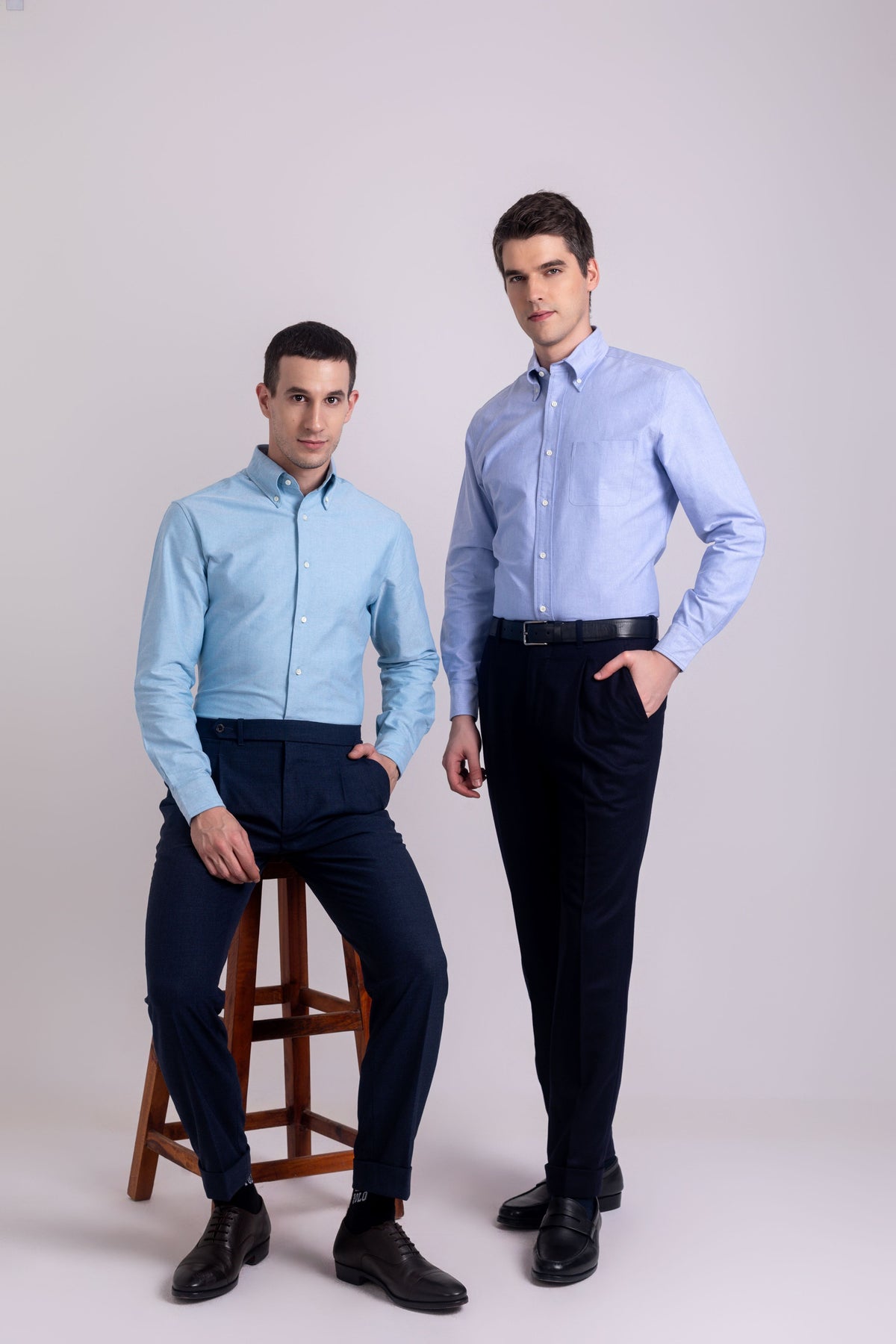 Classic Aqua Blue Oxford Shirt - 9