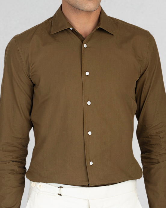Army Green Casual Chambray - 1