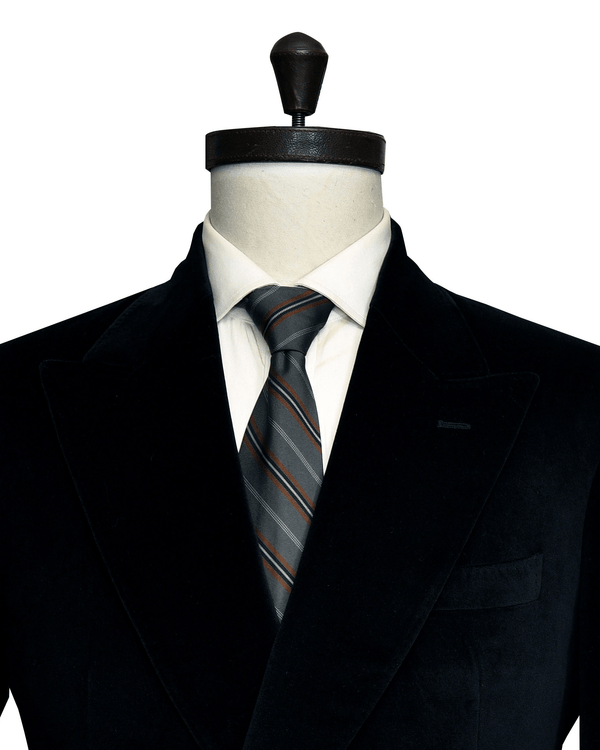 Dugdale Cotton Black Velvet Double Breasted Jacket