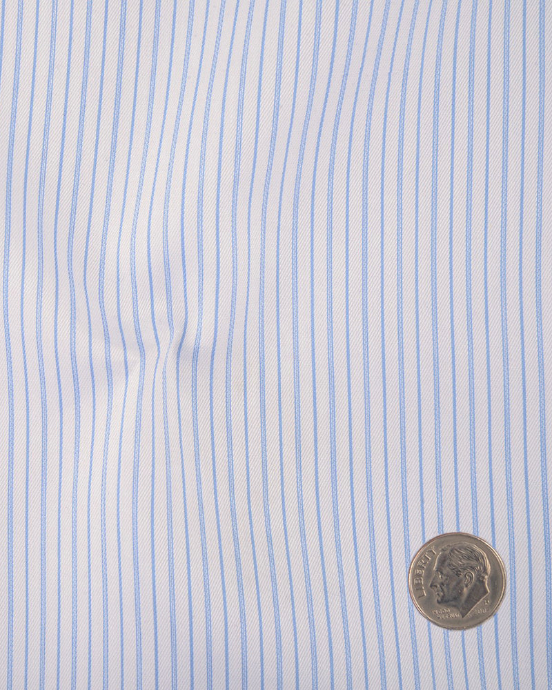 Baby Blue Whtile Pencil Stripes Shirt