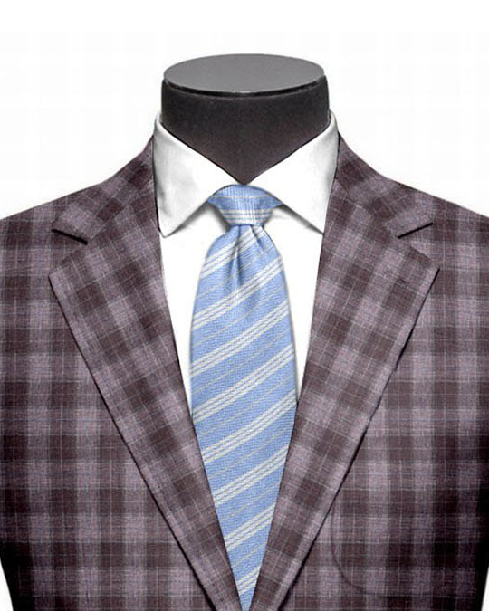 EThomas Voilet Silver Mulberry Tartan Plaid Jacket - 2