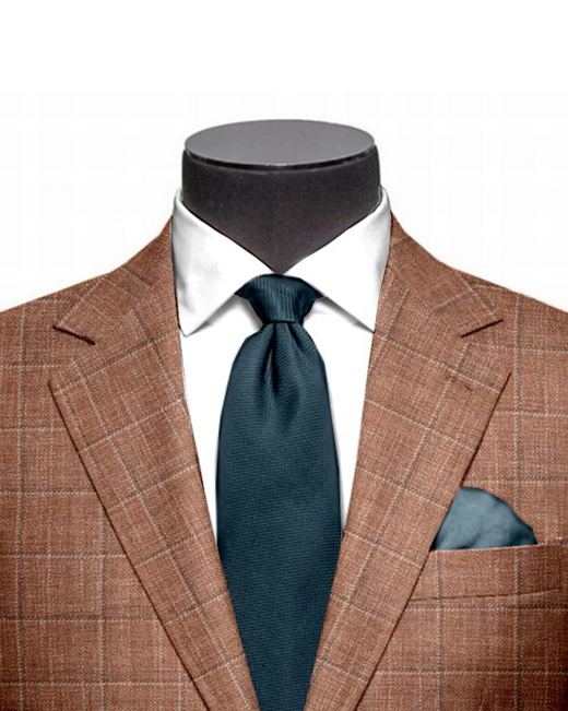 Ethomas Brick Brown White Checks Jacket