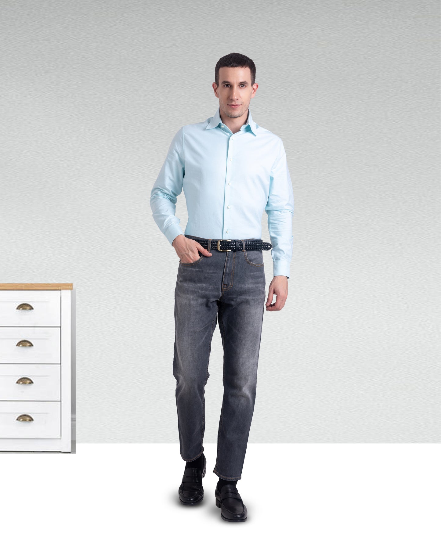 EZS Classic Pale Blue Oxford Shirt