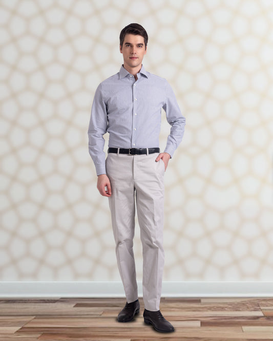 Oyster Grey Twill Dress Pant