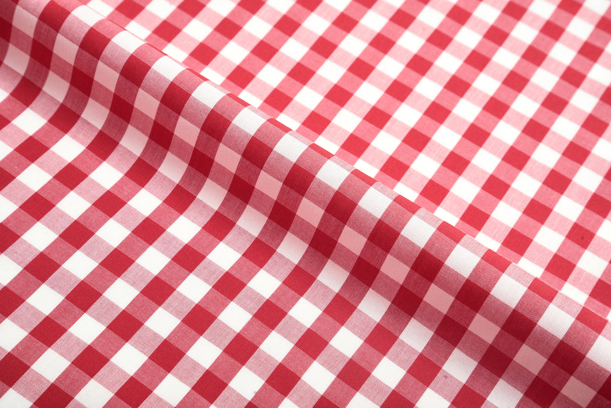 Red on White Broad Gingham Checks Shirt - 1