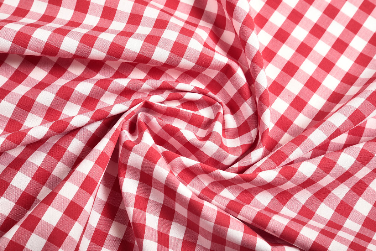 Red on White Broad Gingham Checks Shirt - 2