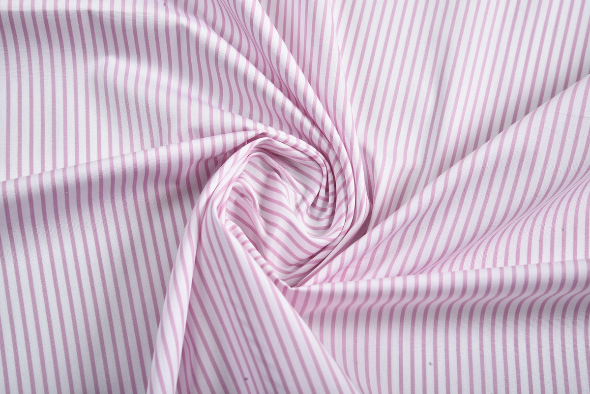 Pink Stripes On White Shirt - 5
