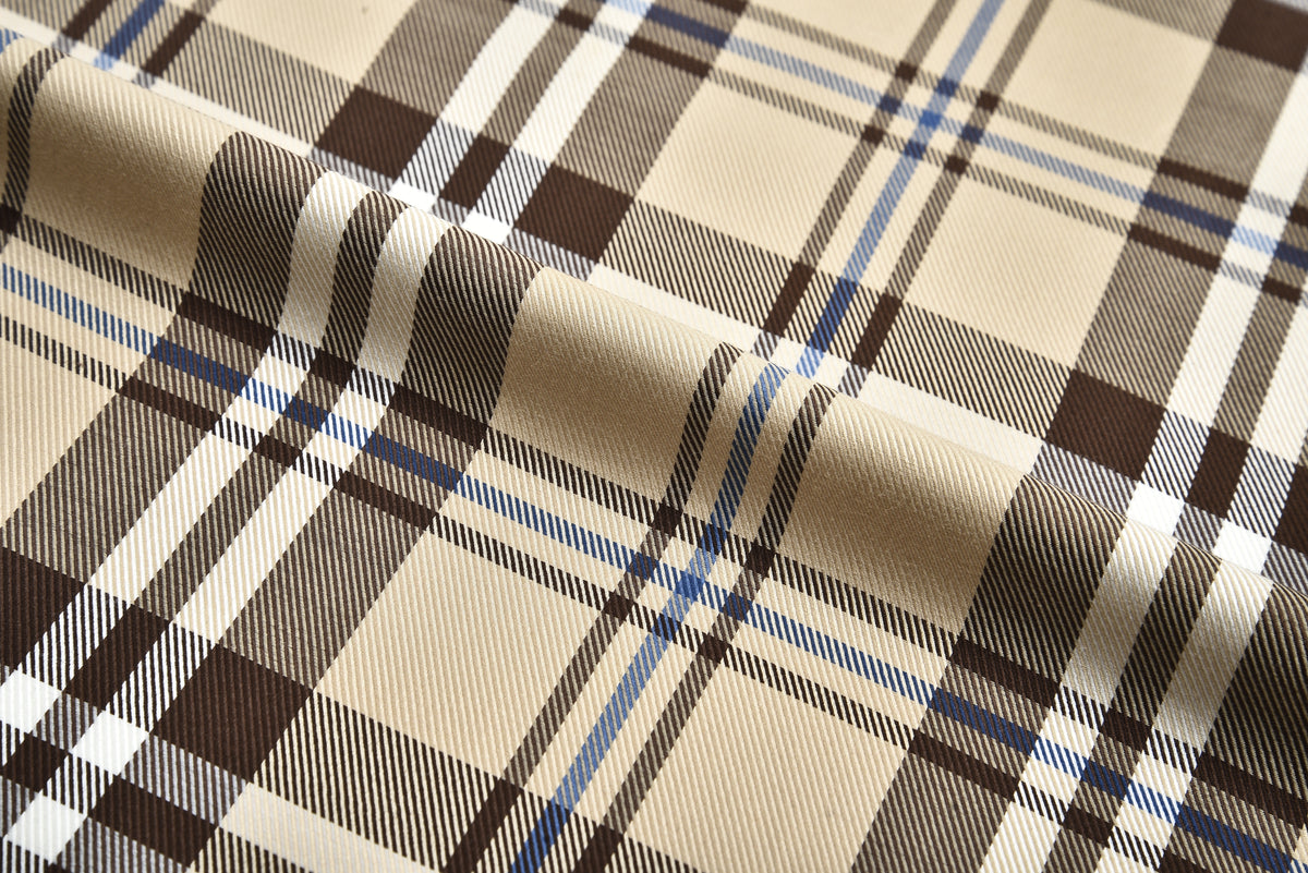 Iconic British Checks Tan Brown Twill - 4