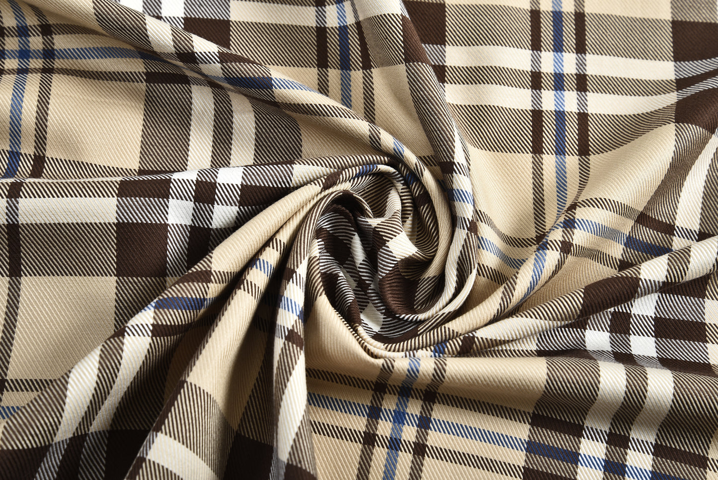 Iconic British Checks Tan Brown Twill