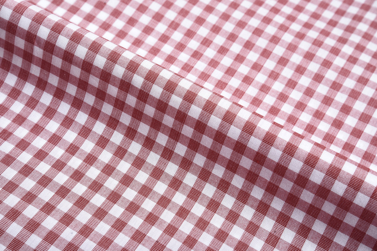 Red End on End Gingham Checks - 4